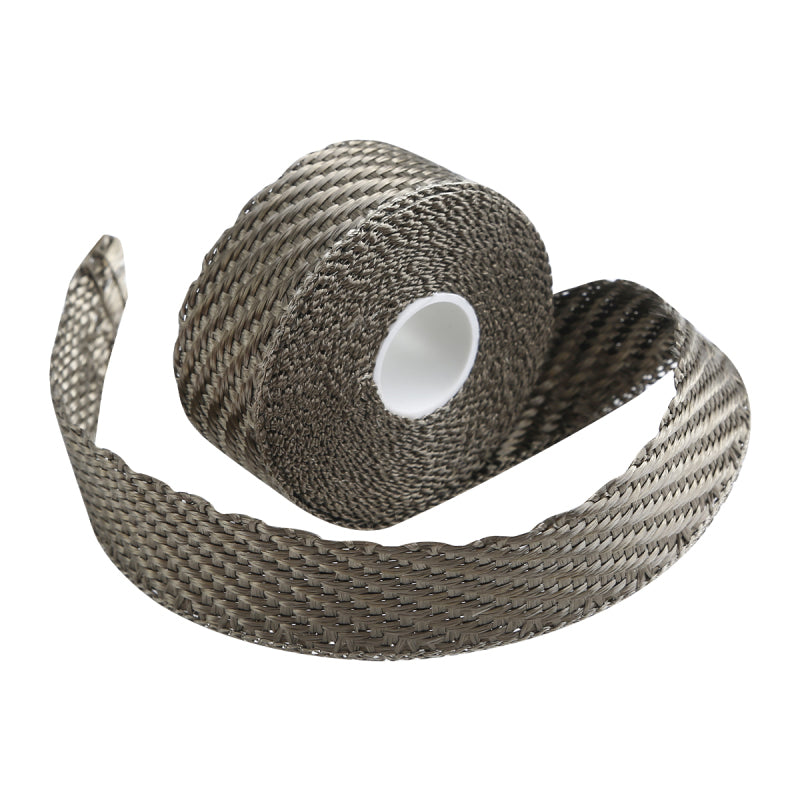 Custom Chrome 1" x 15' Fibreglass Titanium Exhaust Manifold Header Pipe Heat Wrap Thermal Tape