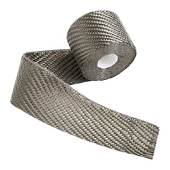 Custom Chrome 2" x 15' Fibreglass Titanium Exhaust Manifold Header Pipe Heat Wrap Thermal Tape