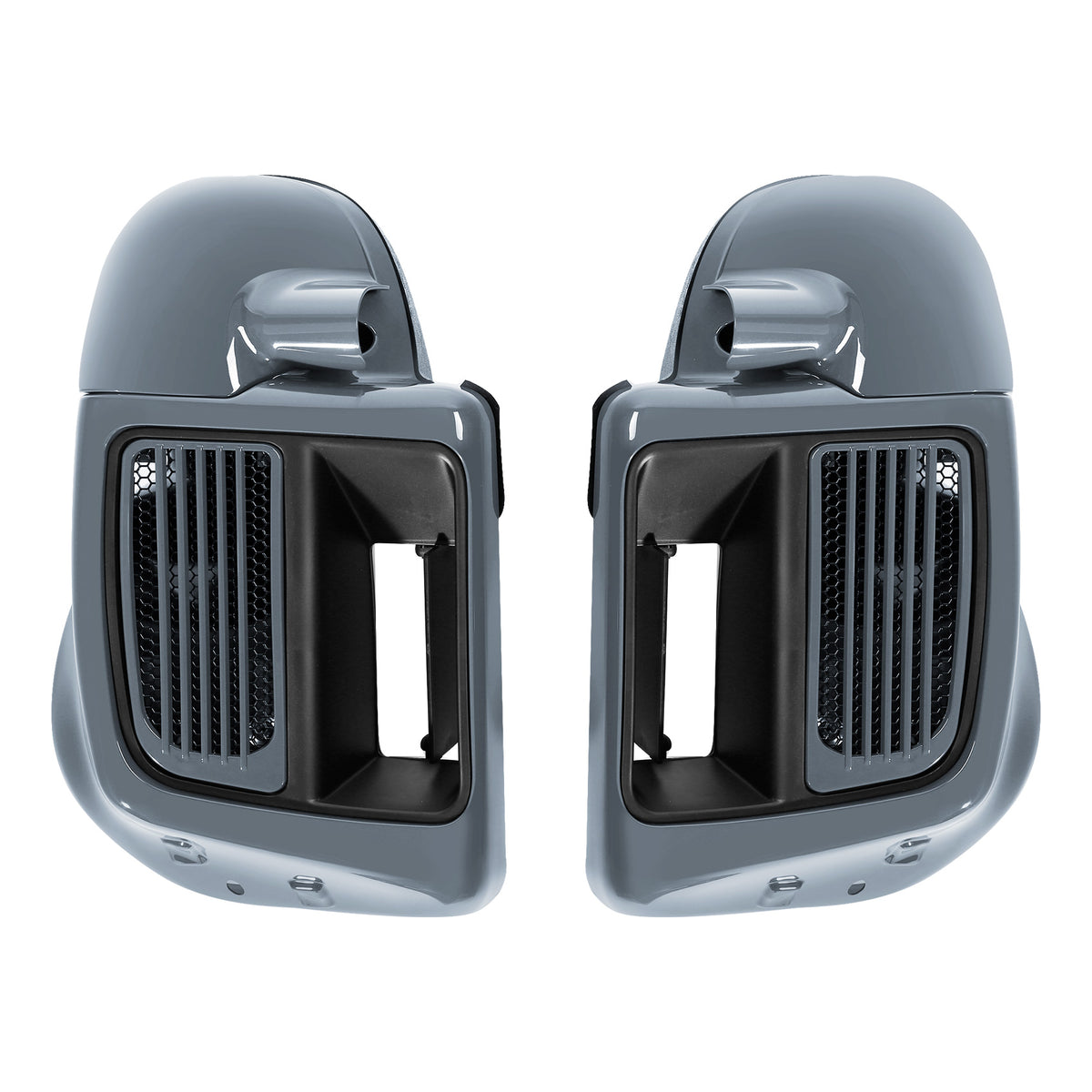 HR3 Apple Green / Gunship Gray Vented Lower Fairing Kit For Harley Touring Models 2014-2023 (Fits water-cooled models)