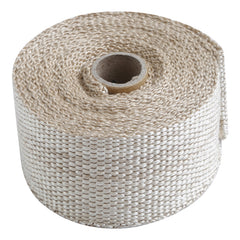 Custom Chrome 2" x 15' Fibreglass Exhaust Manifold Header Pipe Heat Wrap Thermal Tan Tape Roll