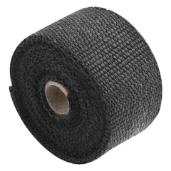 Custom Chrome 2"x15' Fibreglass Black Exhaust Manifold Header Pipe Heat Wrap Thermal Tape Roll
