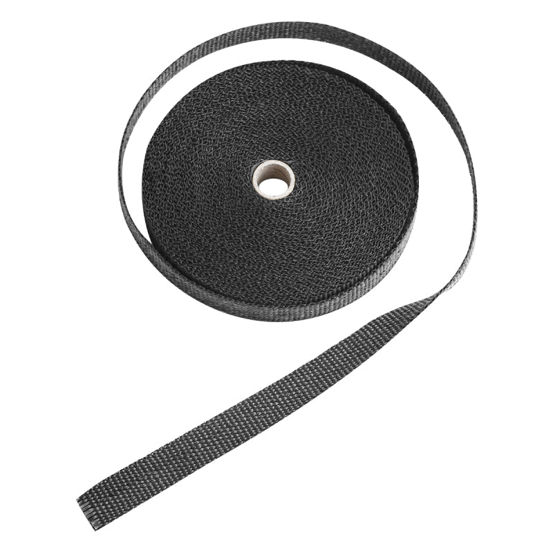 Custom Chrome 1"x50' Fibreglass Black Exhaust Manifold Header Pipe Heat Wrap Thermal Tape Roll
