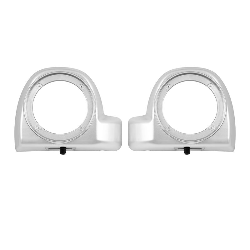 HR3 Silver / Black Honeycomb Fade Lower Fairing Speaker Pods For Harley Touring Models 2014-2024