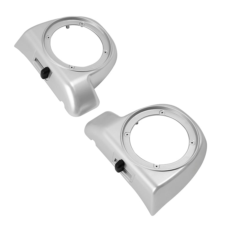 HR3 Candy Red/Silver Honeycomb Fade Lower Fairing Speaker Pods For Harley Touring Models 2014-2024