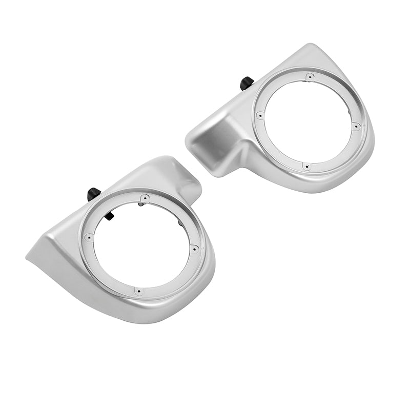 HR3 Silver/Black Honeycomb Fade Lower Fairing Speaker Pods For Harley Touring Models 2014-2024