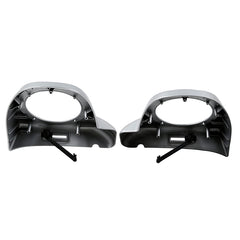 HR3 Silver / Black Honeycomb Fade Lower Fairing Speaker Pods For Harley Touring Models 2014-2024