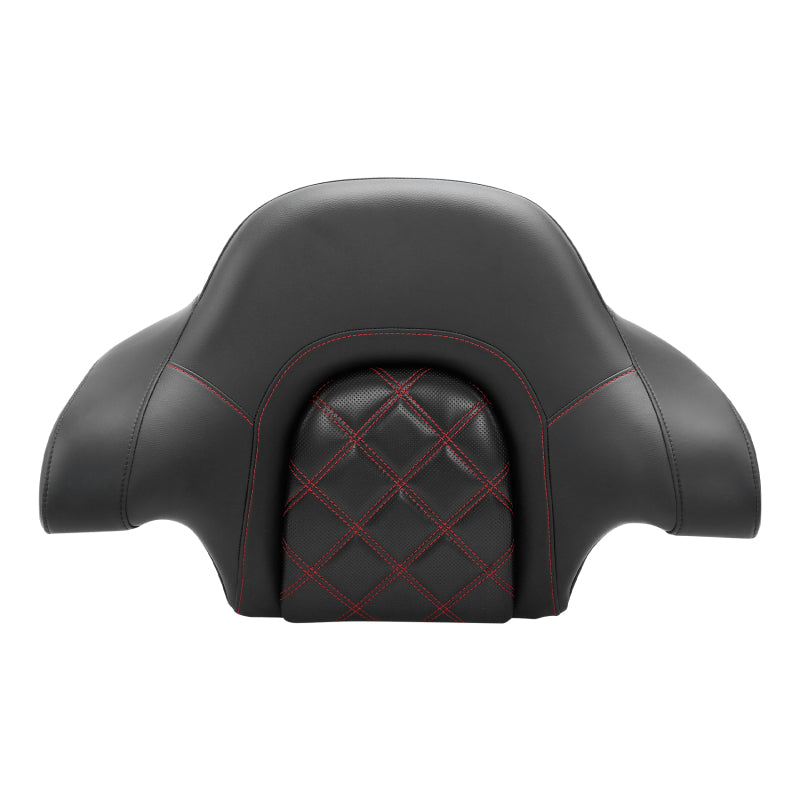 C.C. RIDER Touring Seat Driver Passenger Seat With Backrest For Harley CVO Road Glide Electra Glide Street Glide Road King, Black Red, 2014-2023