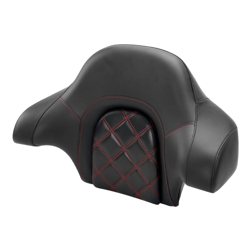 C.C. RIDER Touring Seat Driver Passenger Seat With Backrest For Harley Glide Street Glide Road King Road Glide Electra Glide, Black Red, 2014-2023