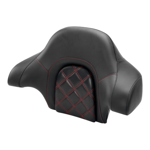 C.C. RIDER Touring Seat Driver Passenger Seat With Backrest For Harley Glide Street Glide Road King Road Glide Electra Glide, Black Red, 2014-2023