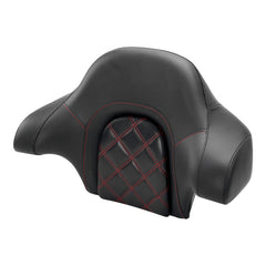 C.C. RIDER Touring Seat Driver Passenger Seat With Backrest For Harley Glide Street Glide Road King Road Glide Electra Glide, Black Red, 2014-2023