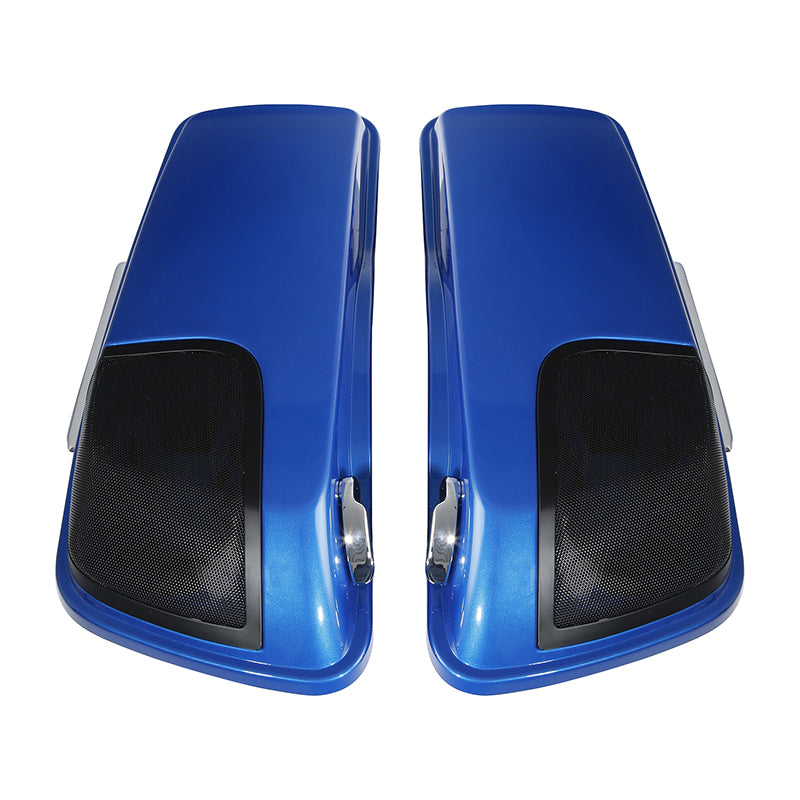 HR3 Electric Blue CVO Stretched Saddlebags with Speaker Lids For 14-23 Harley Touring