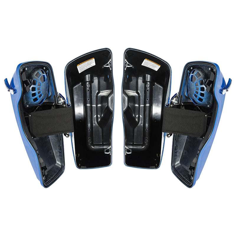 HR3 Electric Blue CVO Stretched Saddlebags with Speaker Lids For 14-23 Harley Touring