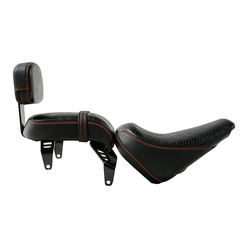 C.C. RIDER Indian Scout 2 Piece 2 Up Seat Driver Passenger Seat  With Backrest Crocodile Print For Scout Bobber Sixty Scout Bobber ABS, 2018-2024