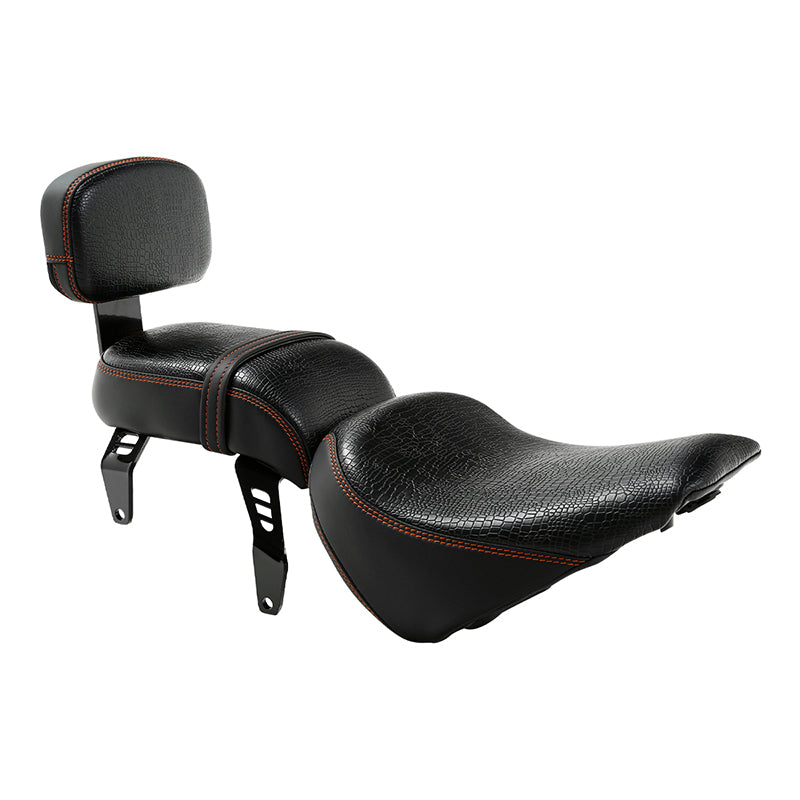 C.C. RIDER Indian Scout 2 Piece 2 Up Seat Driver Passenger Seat  With Backrest Crocodile Print For Scout Bobber Sixty Scout Bobber ABS, 2018-2024