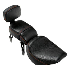 C.C. RIDER Indian Scout 2 Piece 2 Up Seat Driver Passenger Seat  With Backrest Crocodile Print For Scout Bobber Sixty Scout Bobber ABS, 2018-2024