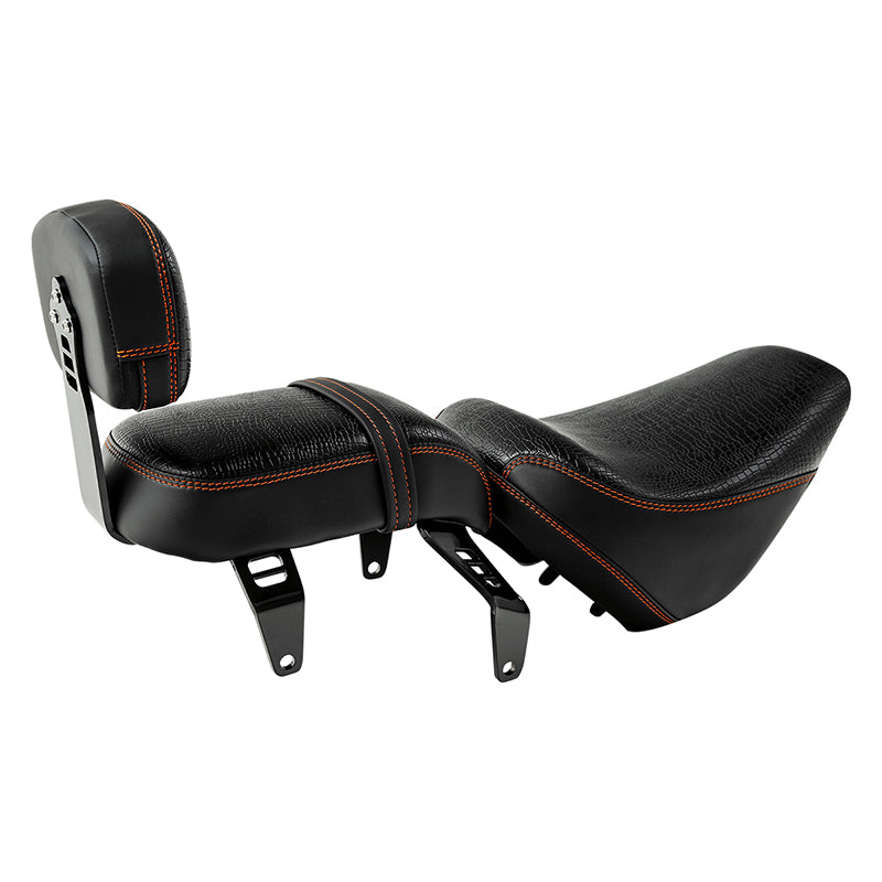 C.C. RIDER Indian Scout 2 Piece 2 Up Seat Driver Passenger Seat With Backrest Crocodile Print For Scout Bobber Sixty Scout Bobber ABS, 2018-2024[Restocking]