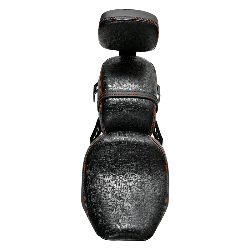 C.C. RIDER Indian Scout 2 Piece 2 Up Seat Driver Passenger Seat  With Backrest Crocodile Print For Scout Bobber Sixty Scout Bobber ABS, 2018-2024