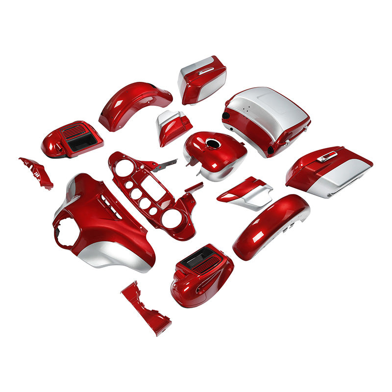 HR3 Wicked Red / Barracuda Silver Complete Body Fairing Kit For Harley Ultra Limited FLHTK 14-23