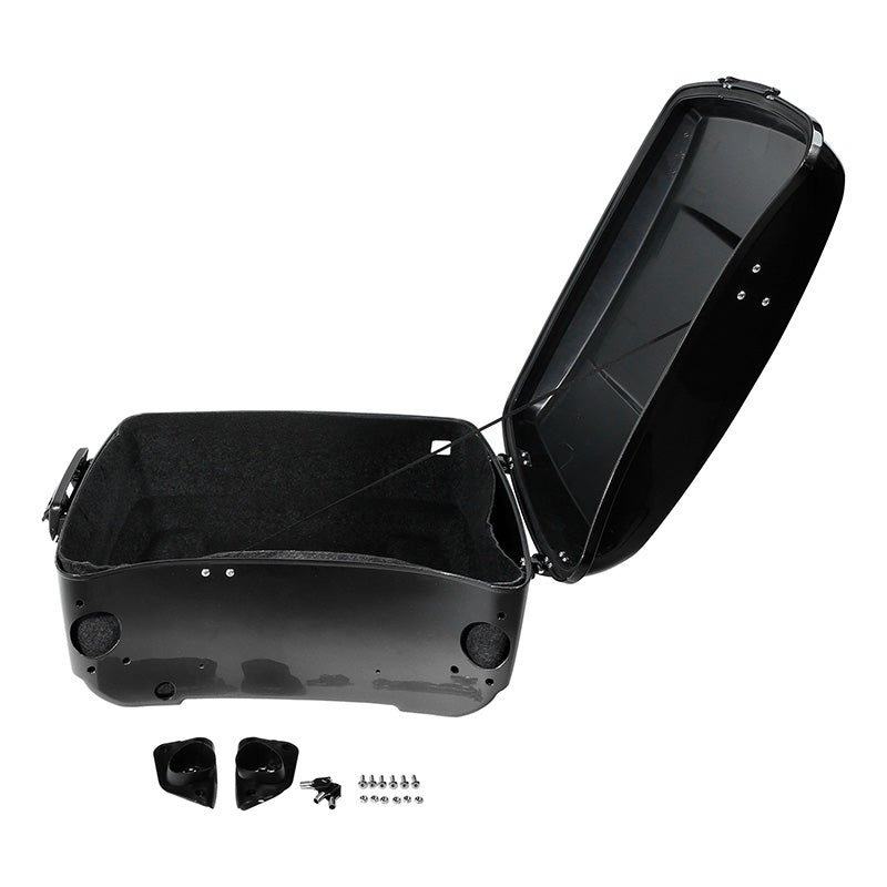 HR3 Black Earth Fade King Size Touring Trunk Luggage with Speaker Cut Outs For 14-24 Harley Touring