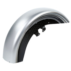 HR3 Silver / Black Honeycomb Fade Motorcycle 18" Front Mudguard Fender (can be installed with lighting) For Harley Touring Electra Glide Ultra Limited Tri Glide 14-23