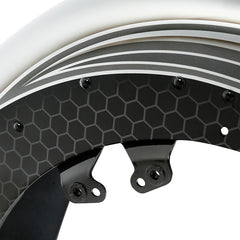 HR3 Silver / Black Honeycomb Fade Motorcycle 18" Front Mudguard Fender (can be installed with lighting) For Harley Touring Electra Glide Ultra Limited Tri Glide 14-23