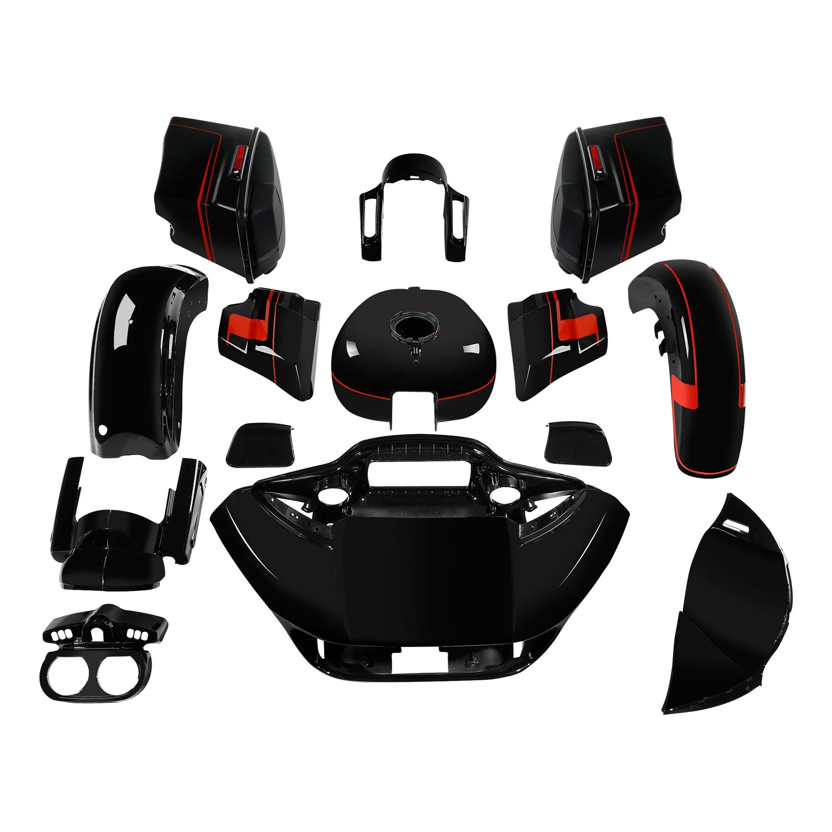 HR3 Black Earth & Vivid Black Complete Body Fairing Kit For Harley CVO Road Glide FLTRXSE 15-23