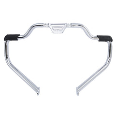 Custom Chrome Engine Guard W/Footrests Highway Bar Chrome, Matte BlackFit For Harley Softail 18-UP