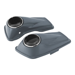 HR3 Gunship Gray 6.5" Saddlebag Speaker Lids For Harley Touring Street Glide Road King 2014-2023