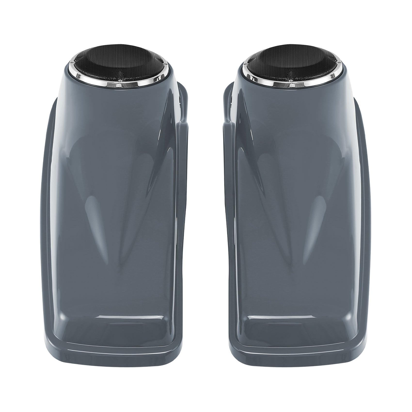 HR3 Gunship Gray 6.5" Saddlebag Speaker Lids For Harley Touring Street Glide Road King 2014-2023