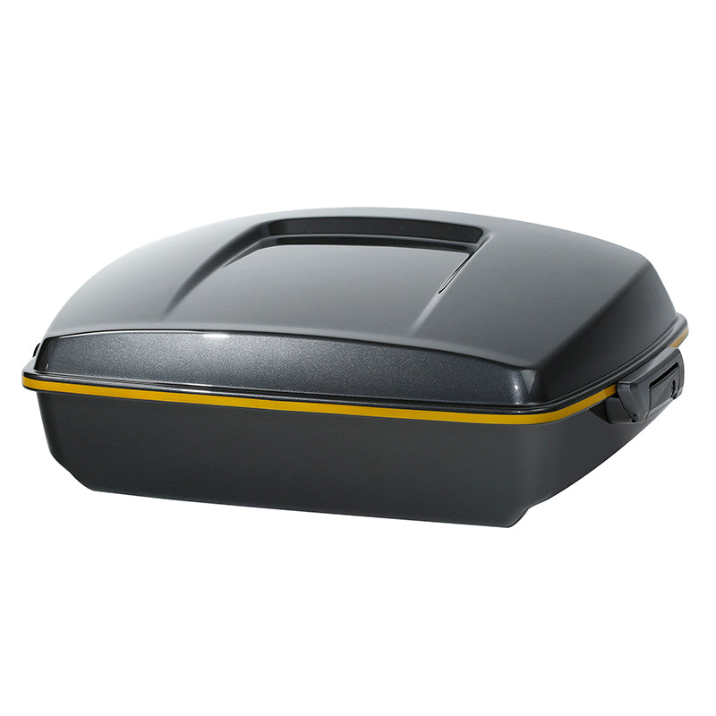 HR3 Gold / Black Geometric Shape Fade 10.7" Chopped Style Touring Trunk Luggage For 14-24 Harley Touring