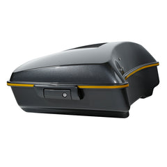 HR3 Gold / Black Geometric Shape Fade 10.7" Chopped Style Touring Trunk Luggage For 14-24 Harley Touring