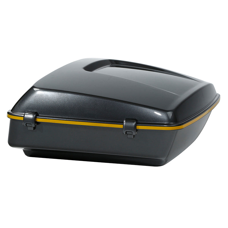 HR3 Gold / Black Geometric Shape Fade 10.7" Chopped Style Touring Trunk Luggage For 14-24 Harley Touring