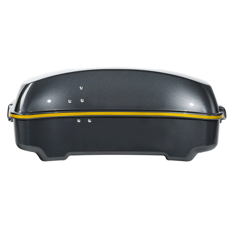 HR3 Gold / Black Geometric Shape Fade 10.7" Chopped Style Touring Trunk Luggage For 14-24 Harley Touring