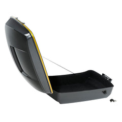 HR3 Gold / Black Geometric Shape Fade 10.7" Chopped Style Touring Trunk Luggage For 14-24 Harley Touring