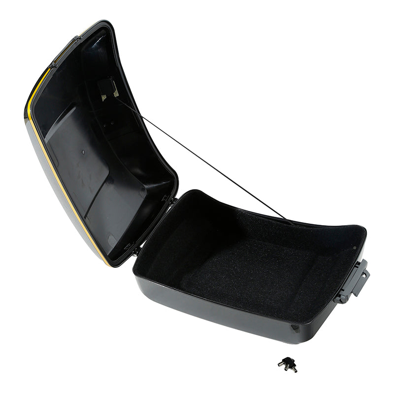 HR3 Gold / Black Geometric Shape Fade 10.7" Chopped Style Touring Trunk Luggage For 14-24 Harley Touring