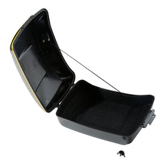 HR3 Gold / Black Geometric Shape Fade 10.7" Chopped Style Touring Trunk Luggage For 14-24 Harley Touring