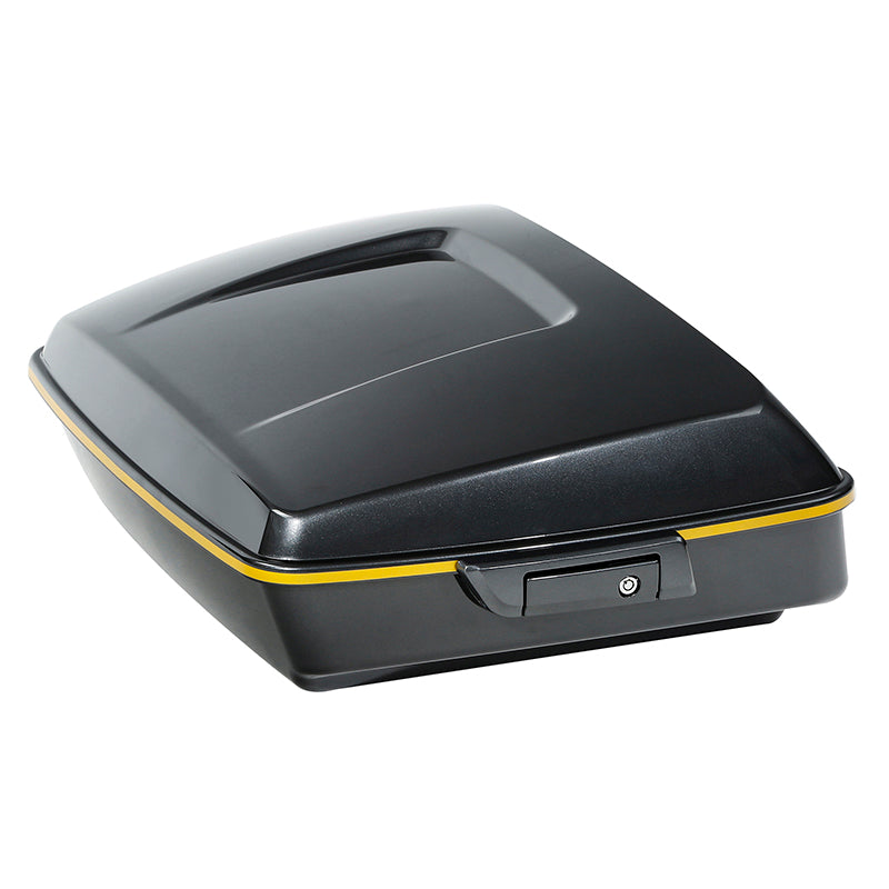 HR3 Gold / Black Geometric Shape Fade 10.7" Chopped Style Touring Trunk Luggage For 14-24 Harley Touring