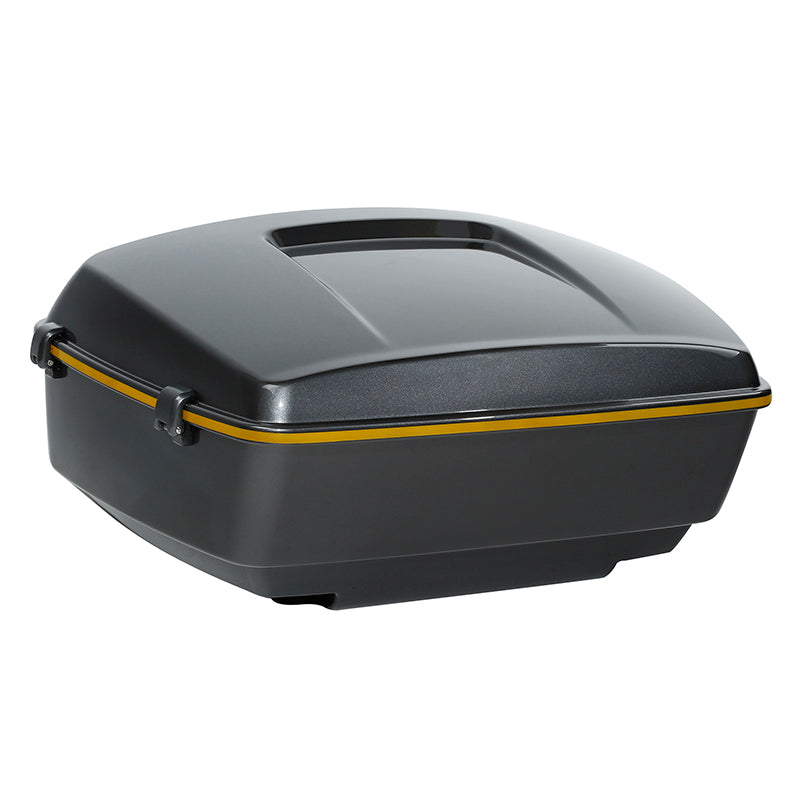 HR3 Gold / Black Geometric Shape Fade 13.7" King Size Touring Trunk Luggage For 14-24 Harley Touring