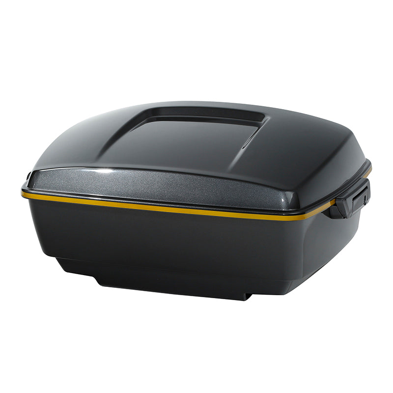 HR3 Gold / Black Geometric Shape Fade 13.7" King Size Touring Trunk Luggage For 14-24 Harley Touring