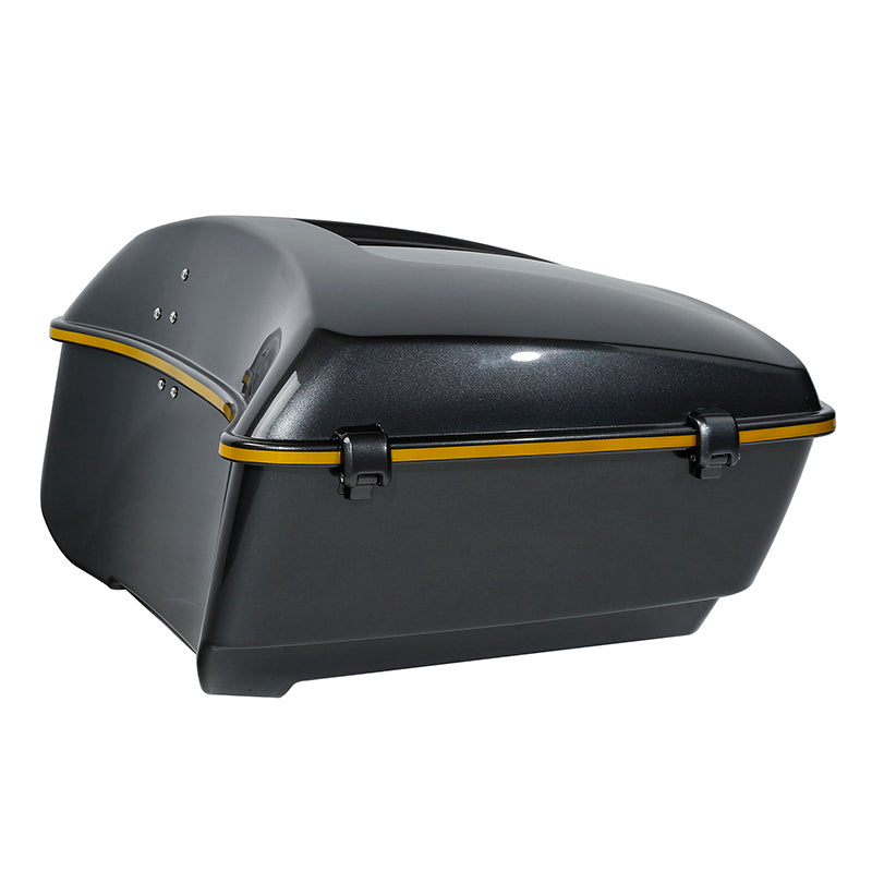 HR3 Gold / Black Geometric Shape Fade 13.7" King Size Touring Trunk Luggage For 14-24 Harley Touring