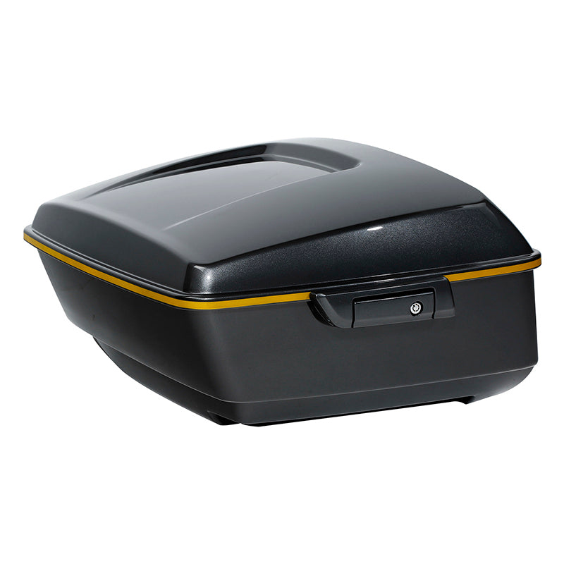 HR3 Gold / Black Geometric Shape Fade 13.7" King Size Touring Trunk Luggage For 14-24 Harley Touring