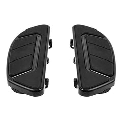Custom Chrome Anti-Slip Rider Footboards Floorboards Kit Gloss Black Chrome Fit For Harley Touring Softail