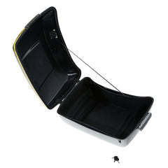 HR3 Gold / Black Geometric Shape Fade 13.7" King Size Touring Trunk Luggage For 14-24 Harley Touring