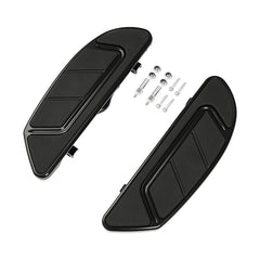Custom Chrome Anti-Slip Rider Footboards Floorboards Kit Gloss Black Chrome Fit For Harley Touring Softail