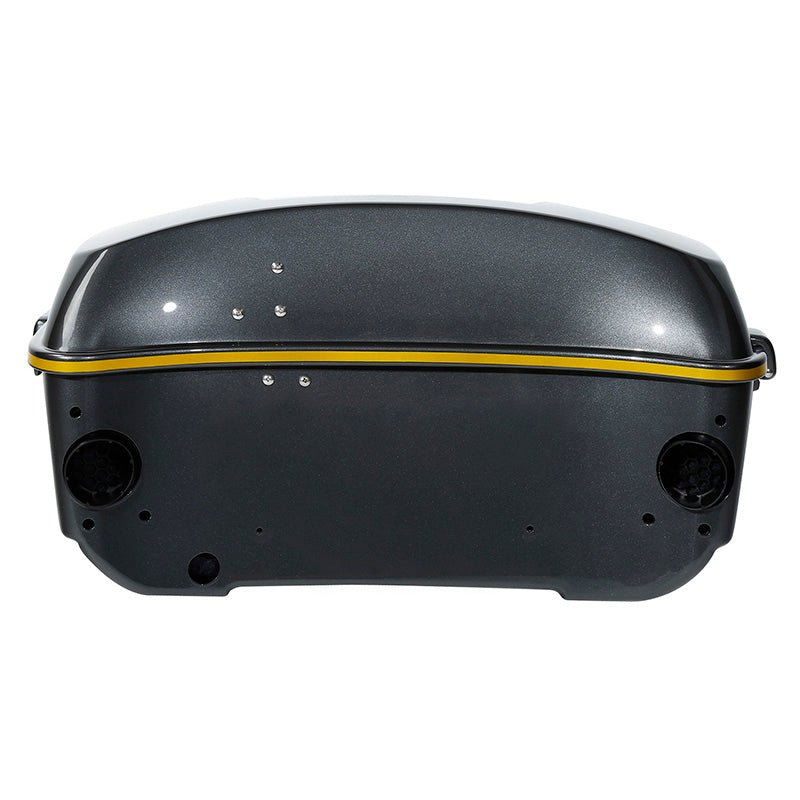 HR3 Gold / Black Geometric Shape Fade King Size Touring Trunk Luggage with Speaker Cut Outs For 14-24 Harley Touring