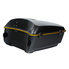 HR3 Gold / Black Geometric Shape Fade King Size Touring Trunk Luggage with Speaker Cut Outs For 14-24 Harley Touring