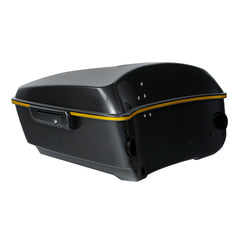HR3 Gold / Black Geometric Shape Fade King Size Touring Trunk Luggage with Speaker Cut Outs For 14-24 Harley Touring