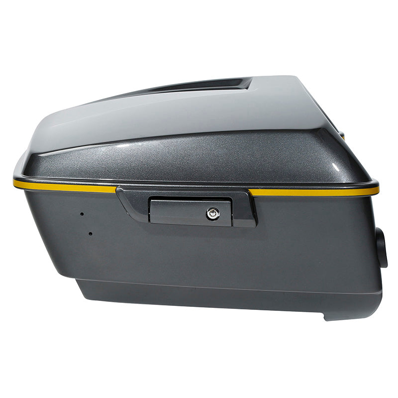 HR3 Gold / Black Geometric Shape Fade King Size Touring Trunk Luggage with Speaker Cut Outs For 14-24 Harley Touring