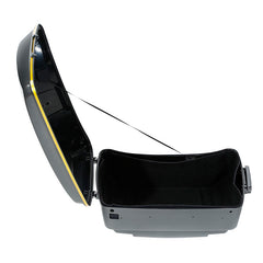 HR3 Gold / Black Geometric Shape Fade King Size Touring Trunk Luggage with Speaker Cut Outs For 14-24 Harley Touring