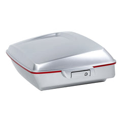 HR3 Candy Red / Silver Honeycomb Fade 10.7" Chopped Style Touring Trunk Luggage For 14-24 Harley Touring